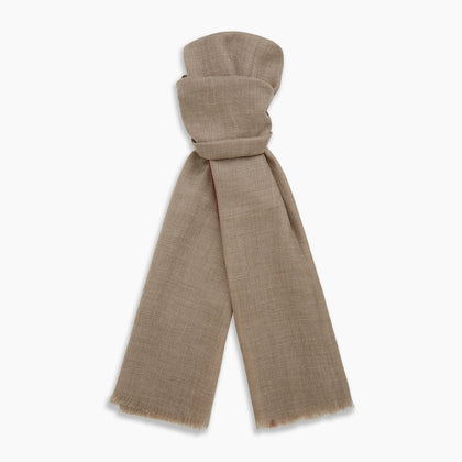 Camel and Cognac Cashmere Scarf Image 2