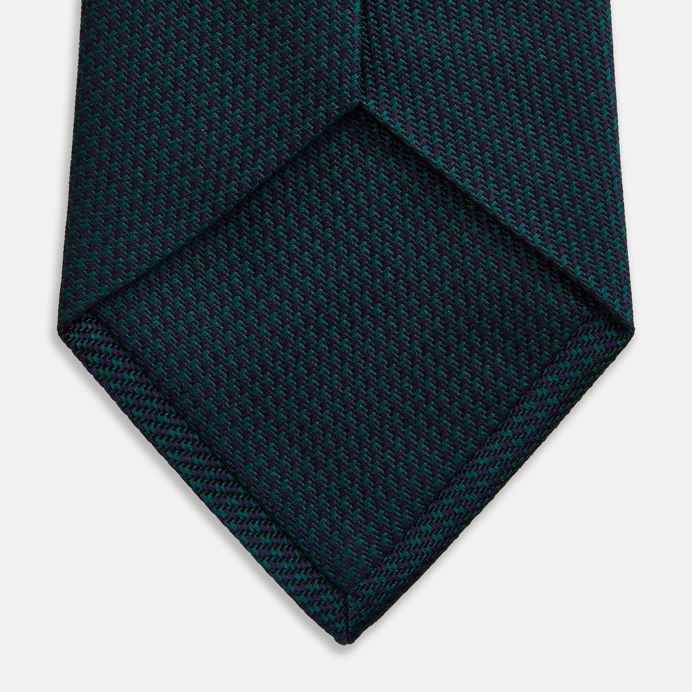 Navy Houndstooth Forest Green Tie