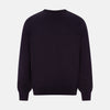 View 3 of product Dark Purple Fine Merino V-Neck Jumper