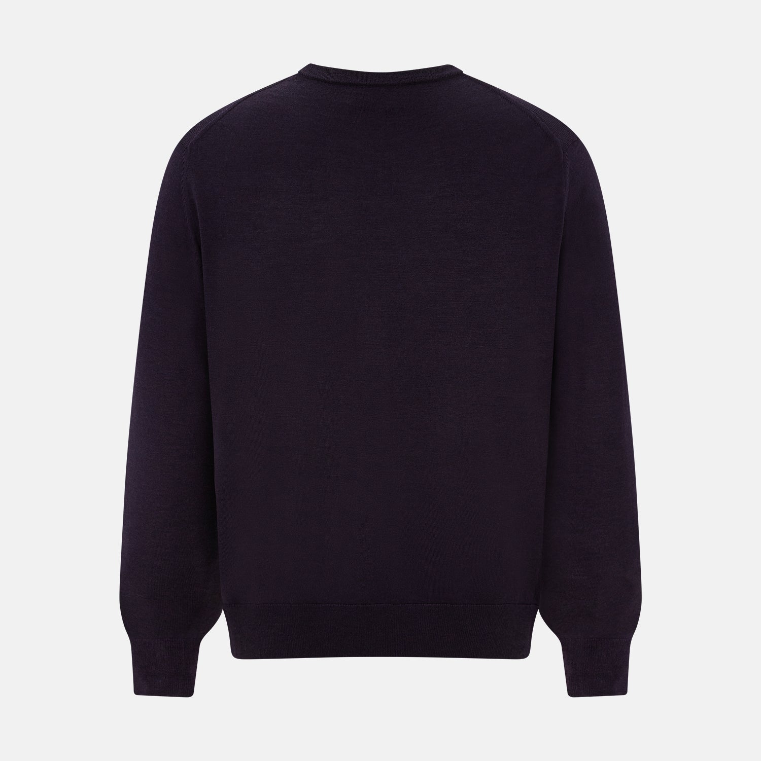 View 3 of product Dark Purple Fine Merino V-Neck Jumper