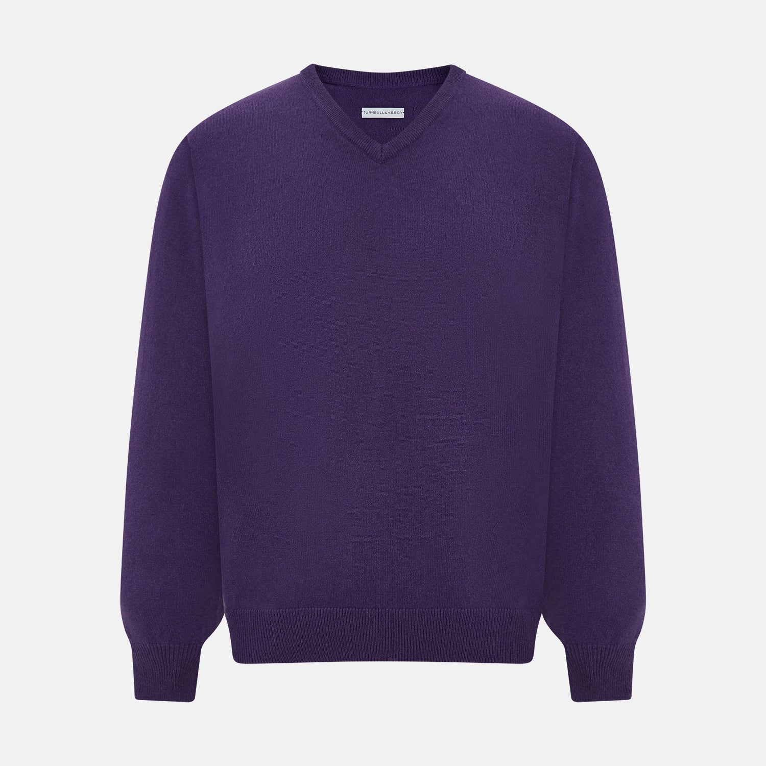 Purple Cashmere V-neck Jumper