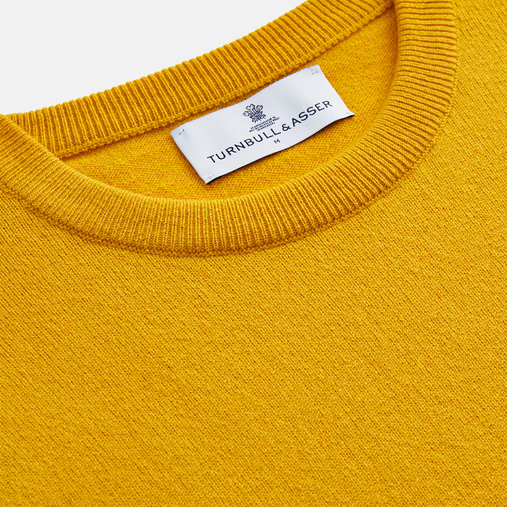 Gold Glenn Cashmere Crew Neck Jumper