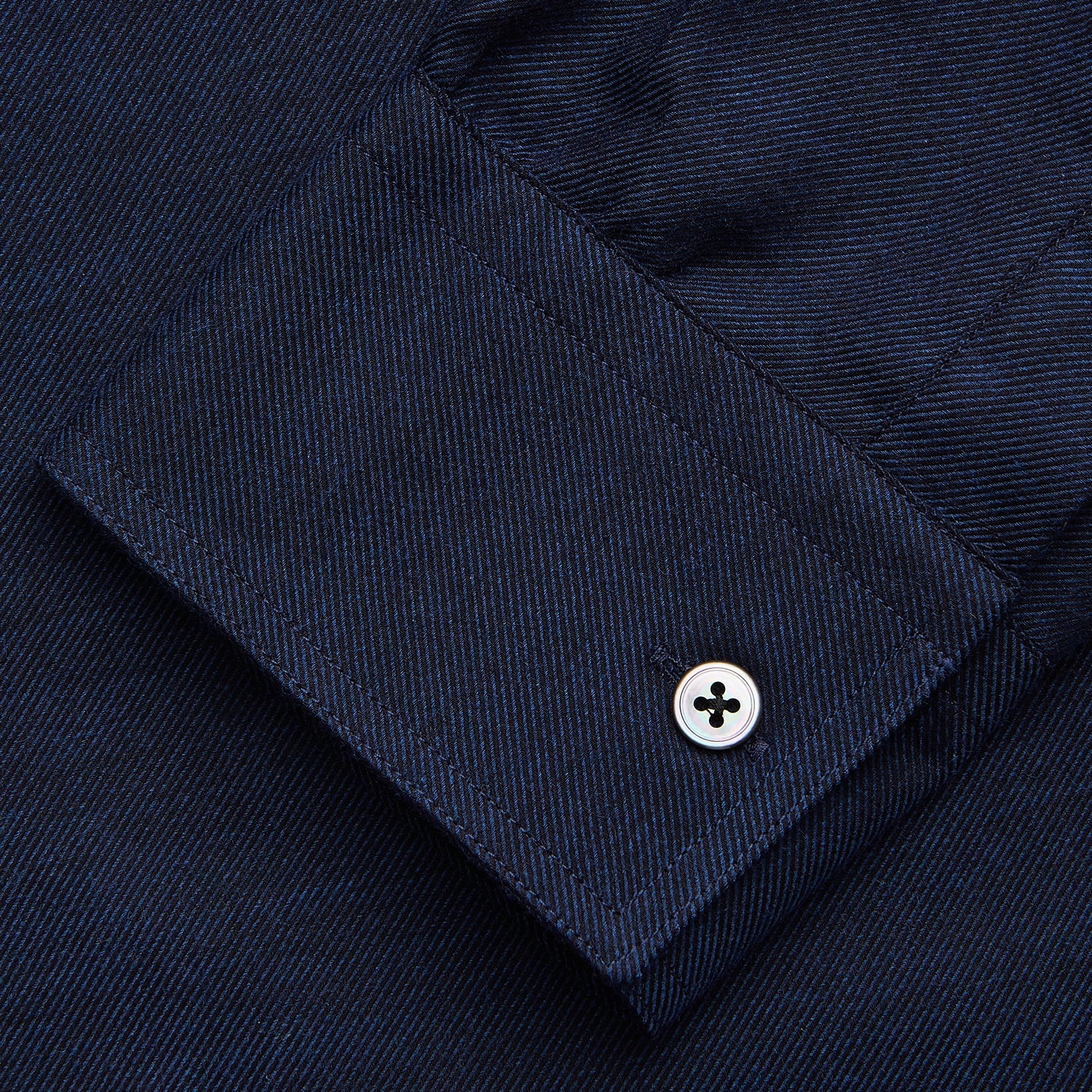 View 3 of product Navy Weekend Fit Nevis Cotton-Cashmere Shirt With Dorset Collar And 1-Button Cuffs