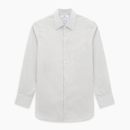 Coffee and Grey Shadow Pinstripe Westminster Shirt Image 8