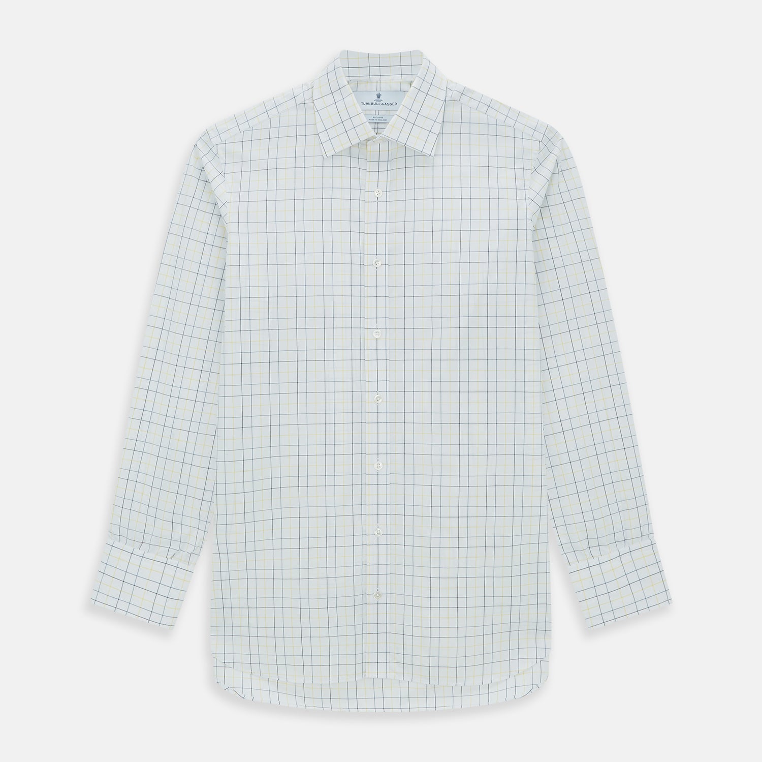 Yellow and Blue Grid Check Mayfair Shirt