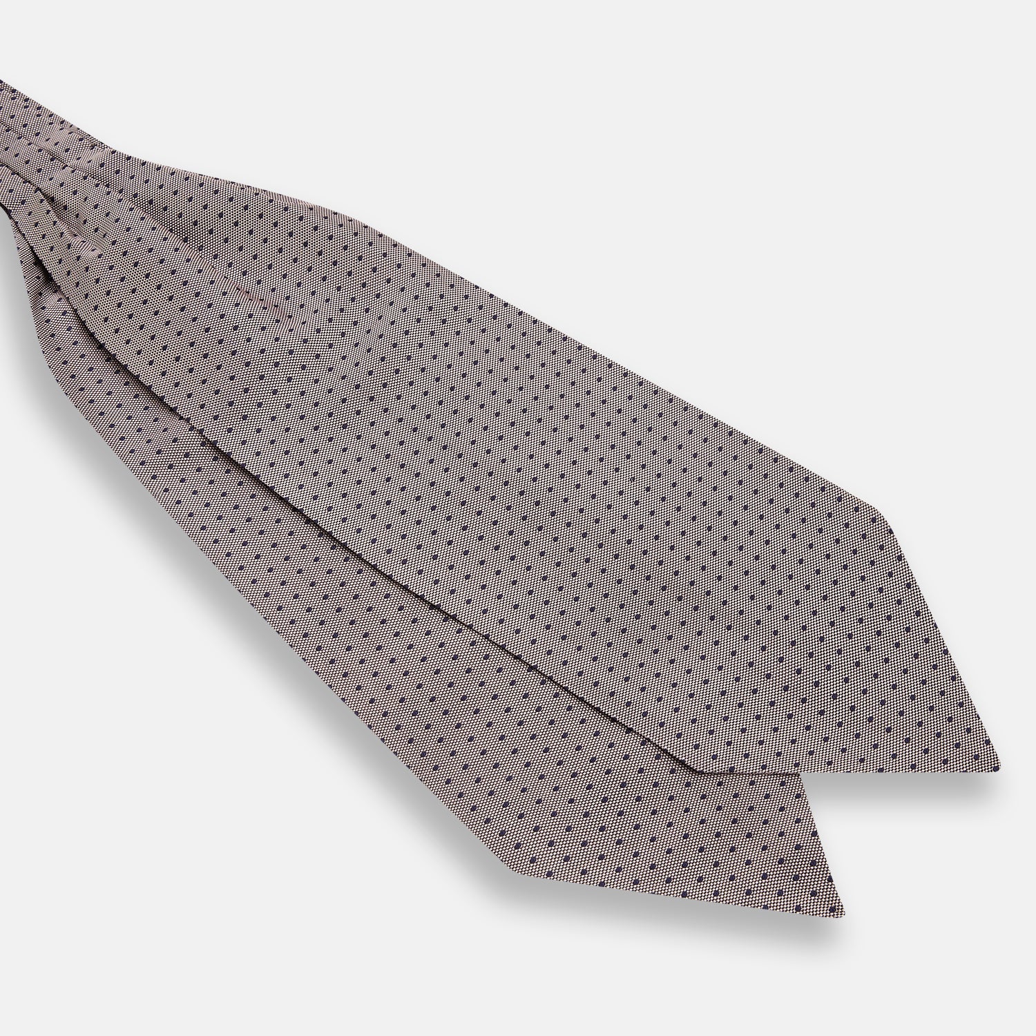 View 3 of product Lilac and Navy Micro Dot Silk Cravat