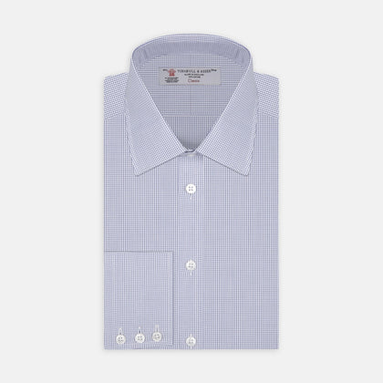 Blue Grid Check Cotton Fabric