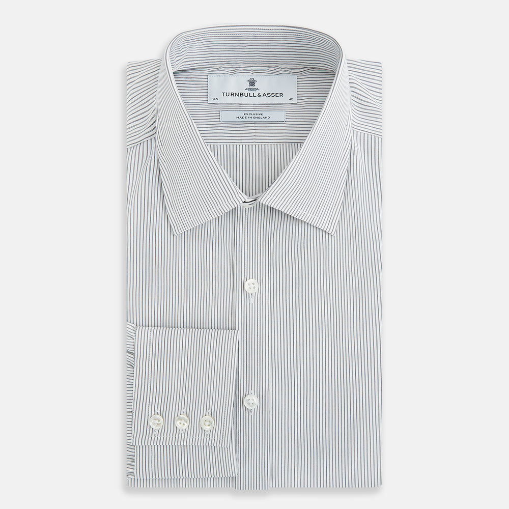 Midnight Blue Fine Track Stripe Mayfair Shirt