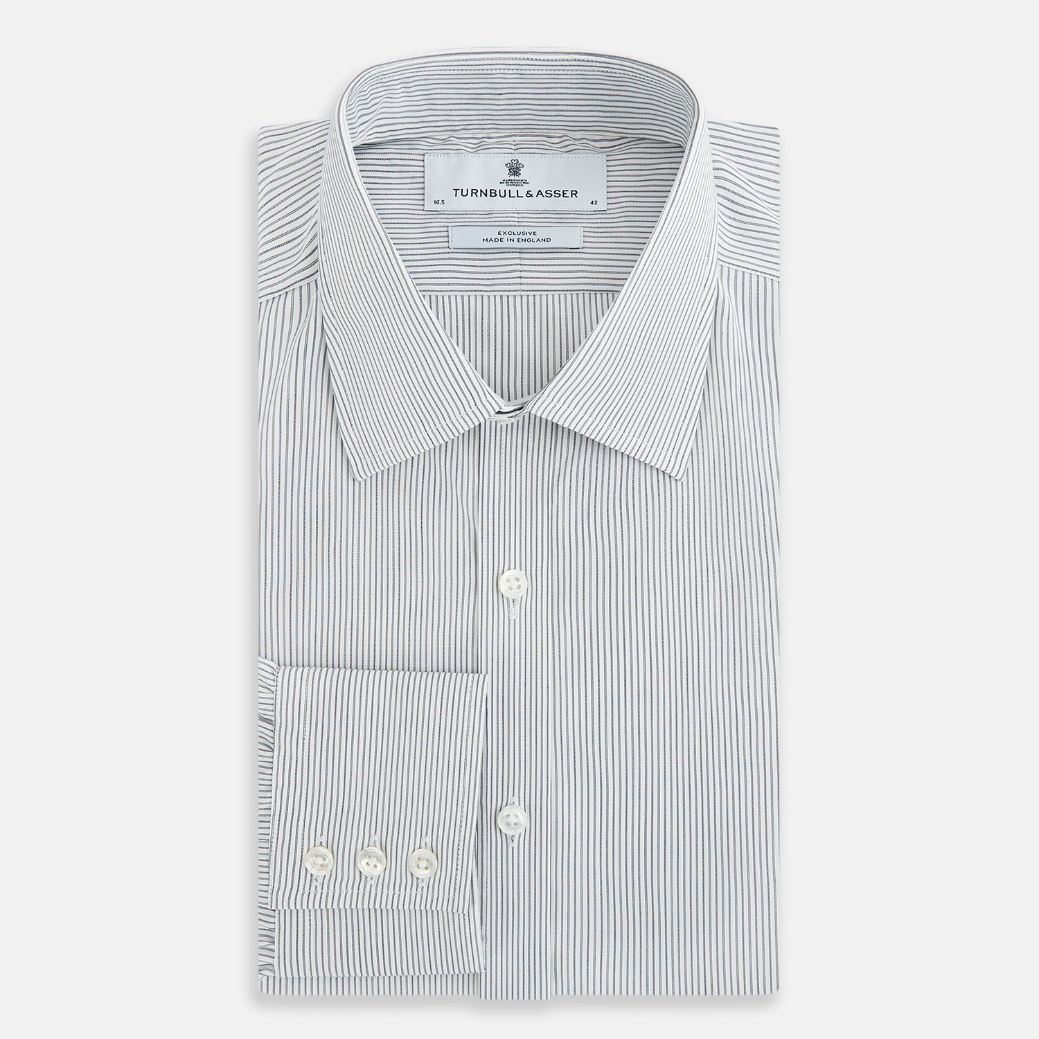 View 5 of product Midnight Blue Fine Track Stripe Mayfair Shirt
