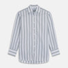 View 1 of product Green Multi Stripe Regular Fit Shirt with T&A Collar & 3 Button Cuffs