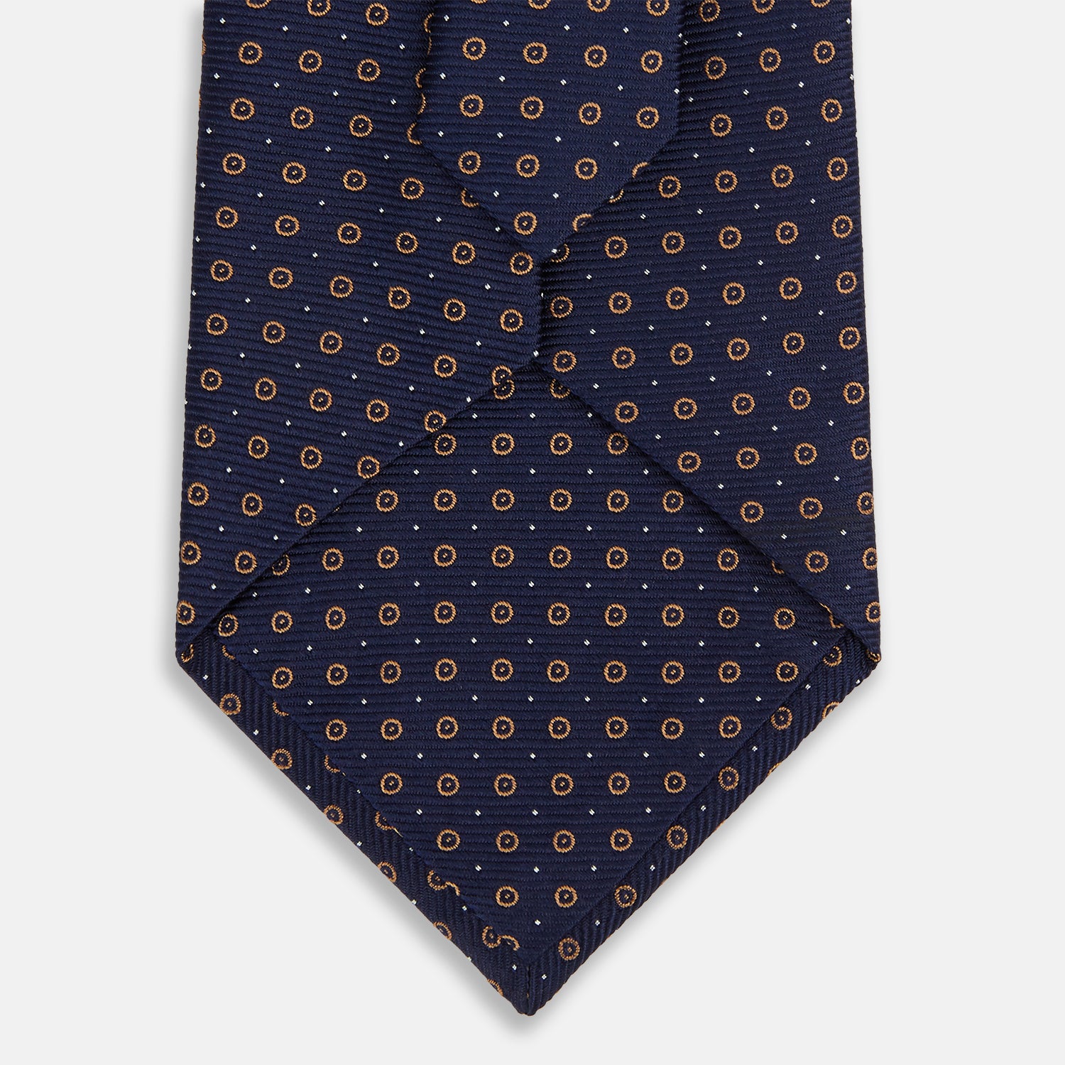 View 3 of product Navy and Brown Circle Silk Tie
