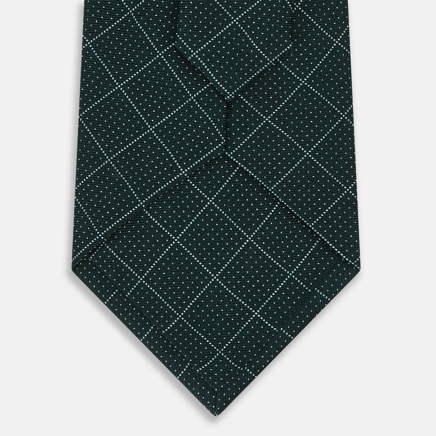 View 3 of product Light Petrol Dotted Check Pattern Printed Silk Tie