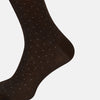View 4 of product Dark Chocolate/Pale Blue Polka Dot Long Socks