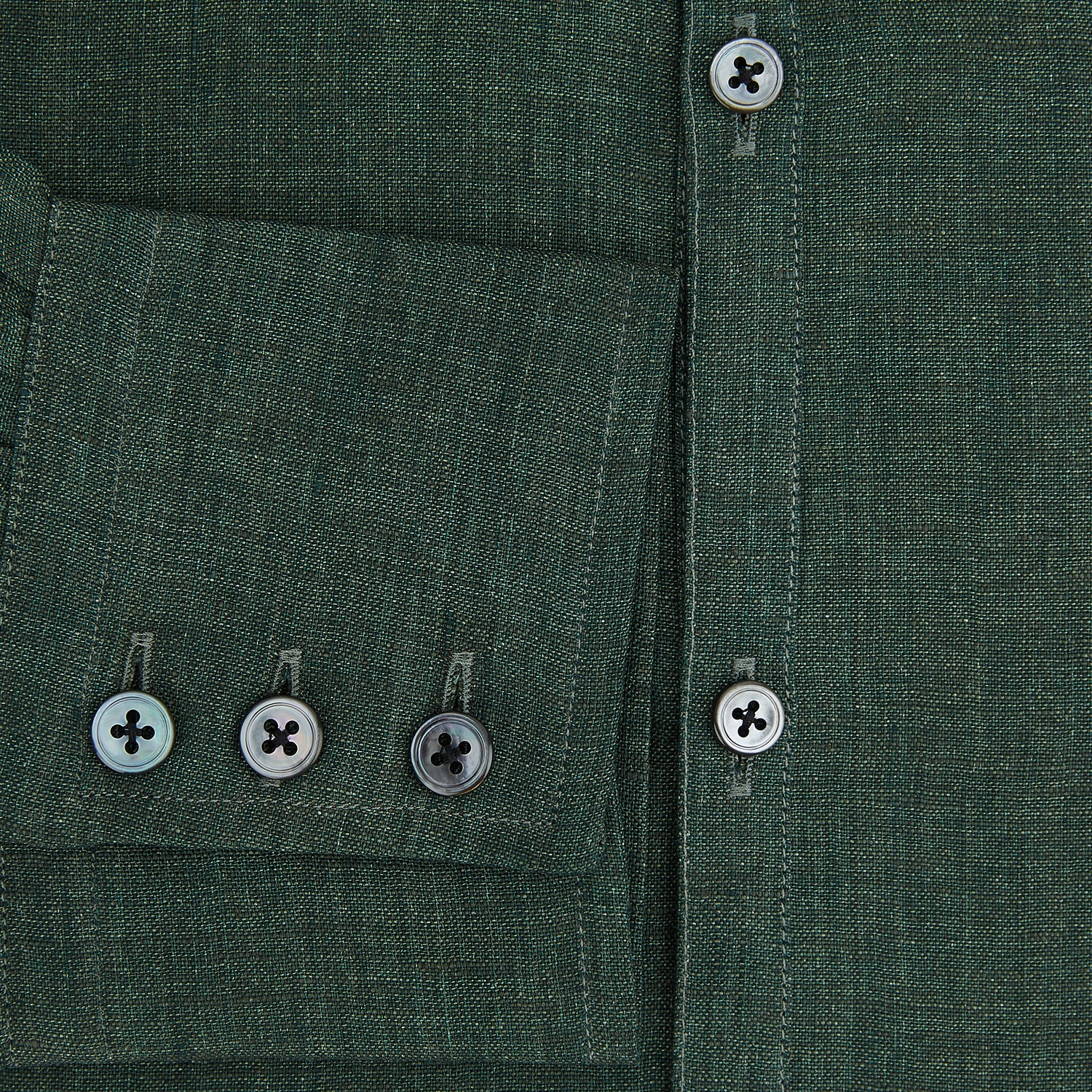 View 4 of product Forest Green Linen Westminster Shirt