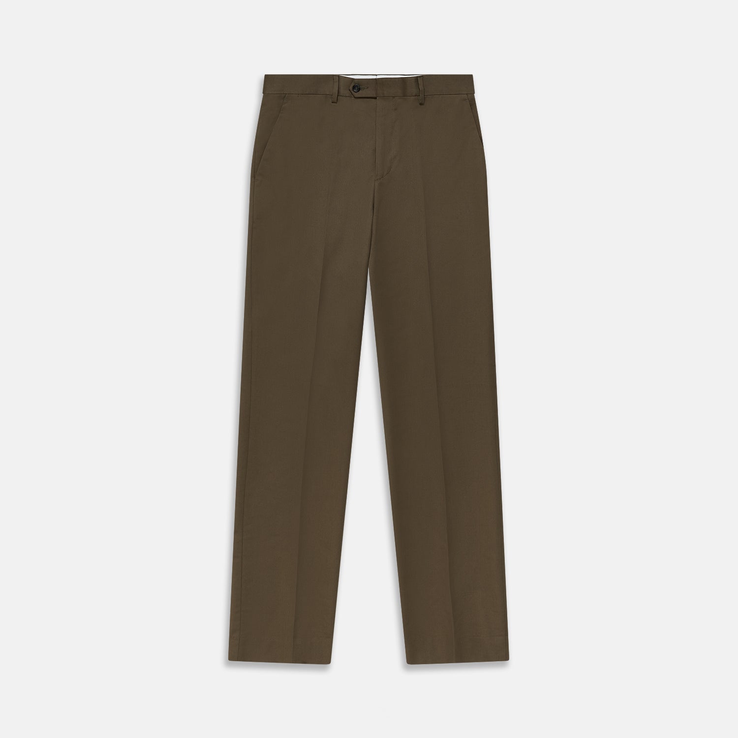 View 1 of product Khaki Green Cotton Twill Manson Trouser