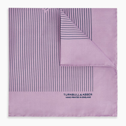 Lilac Stripe Silk Pocket Square Image 4