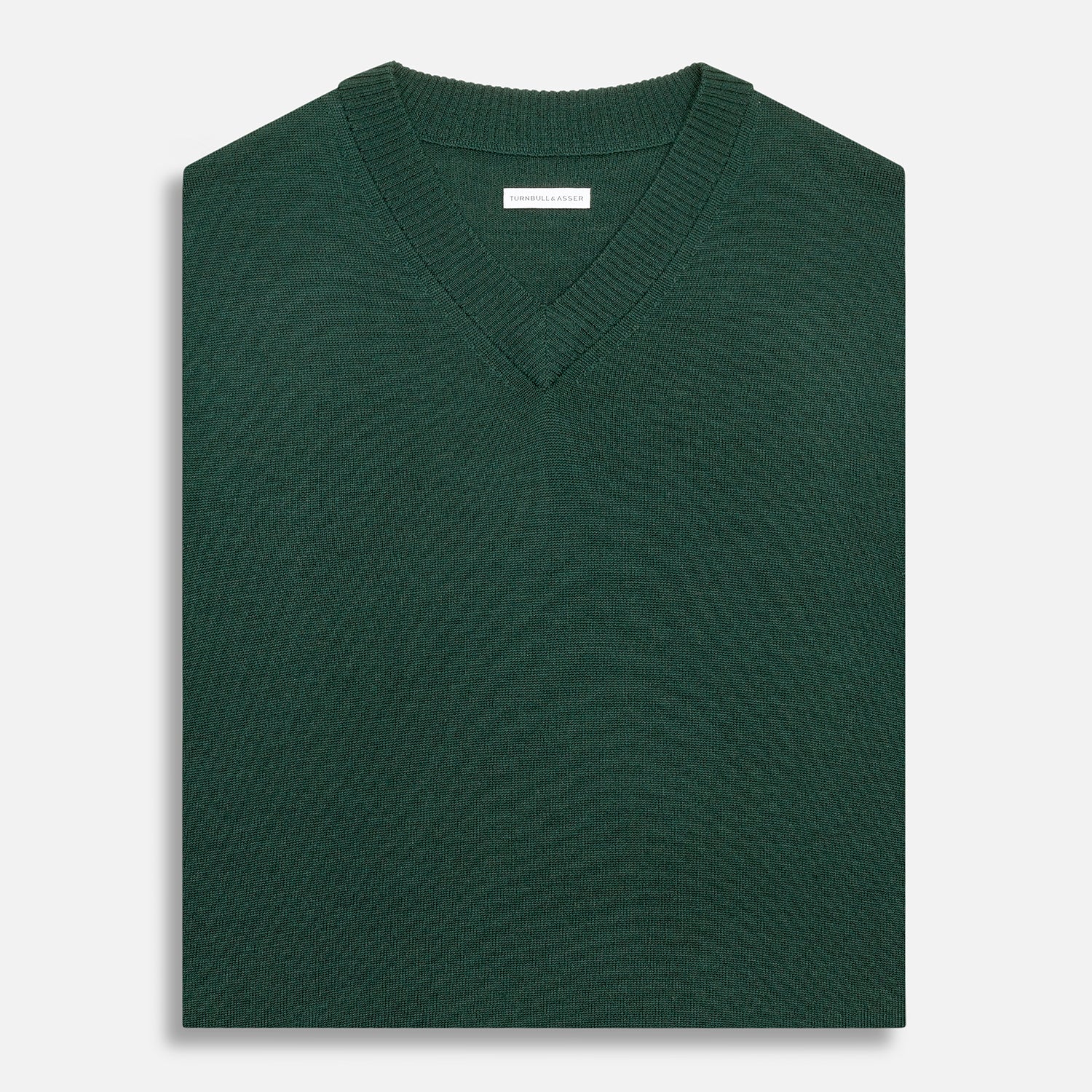 View 4 of product Petrol Green Fine Merino V-Neck Vest