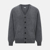 Grey Melange Cashmere Cardigan