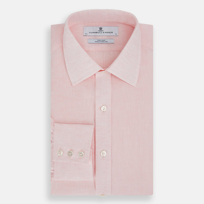 Pale Pink Linen Mayfair Shirt Image 4