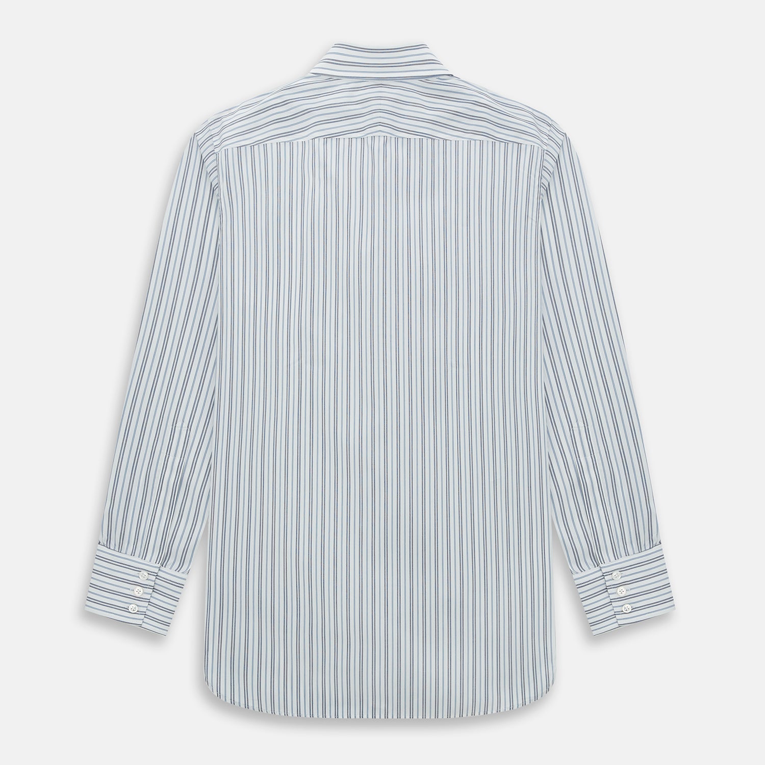 NAVY AND LIGHT BLUE MULTI TRACK STRIPE WESTMINSTER SHIRT