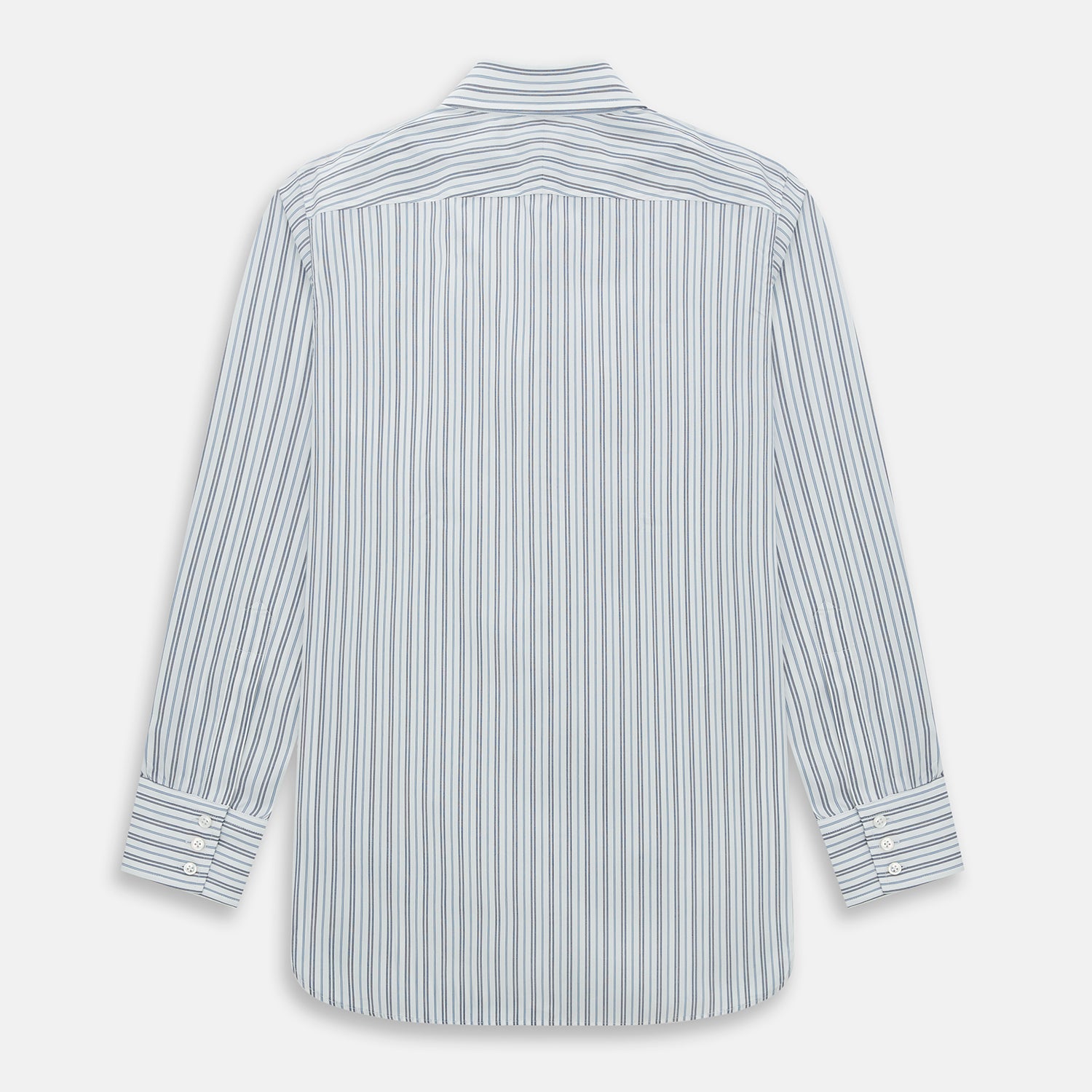 View 3 of product NAVY AND LIGHT BLUE MULTI TRACK STRIPE WESTMINSTER SHIRT
