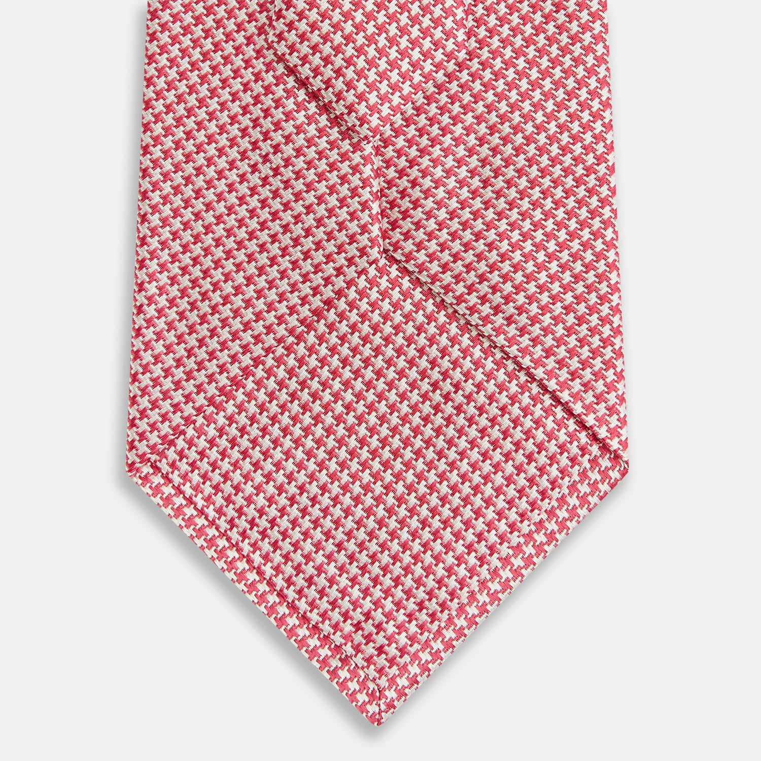 View 3 of product Pink and white Hounstooth Silk Tie