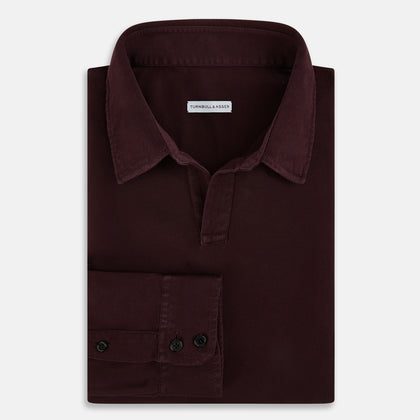 Burgundy Rugby Polo Shirt Image 4