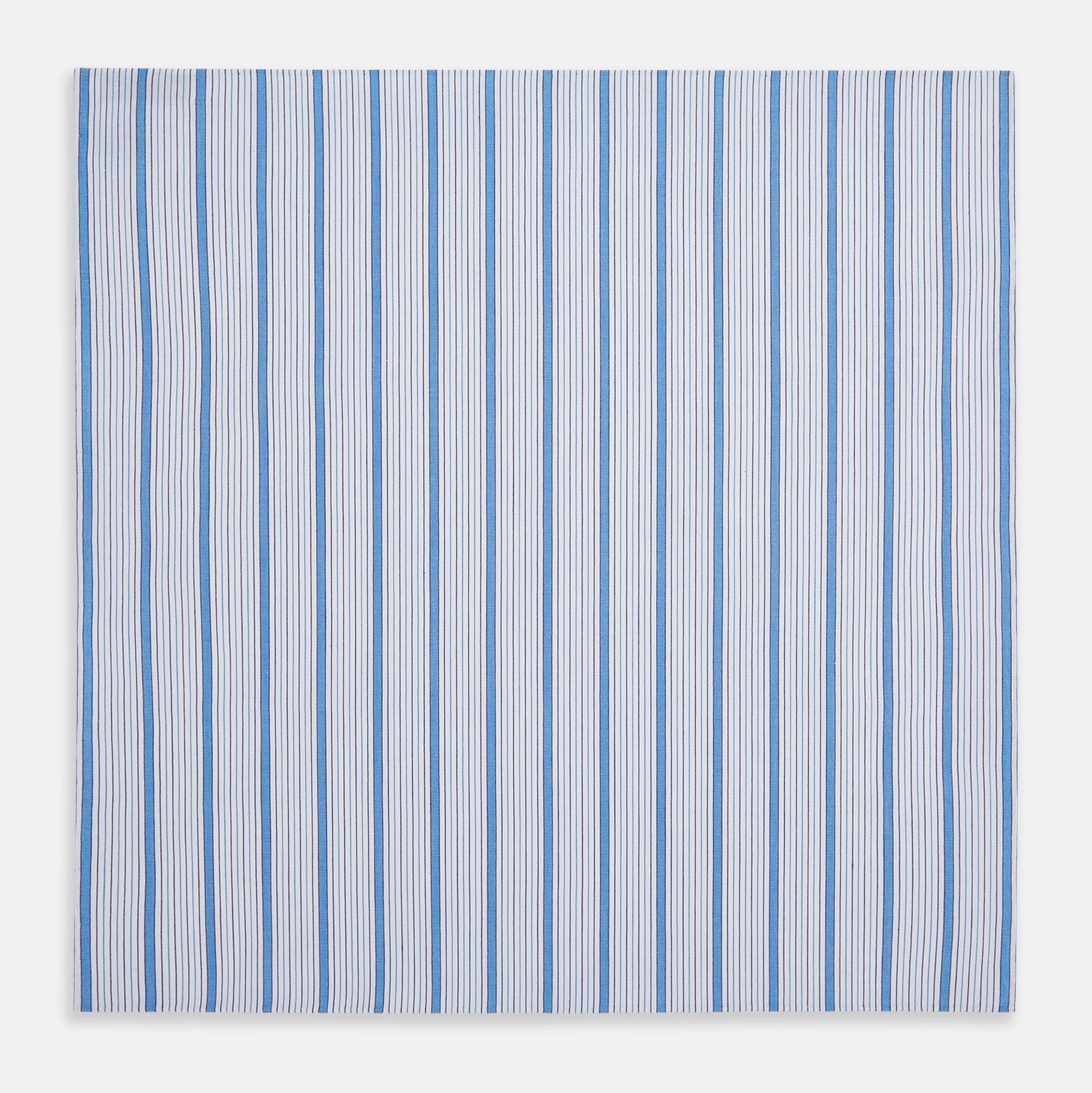 View 3 of product Hand Rolled Blue Multi Track Stripe Handkerchief