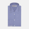 View 1 of product Mid-Blue Gingham Check Shirt with T&amp;A Collar and 3-Button Cuffs