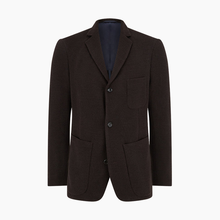 Dark Chocolate Knitted Cambridge Blazer Image 4