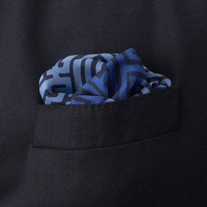 Blue Maze Silk Pocket Square Image 3
