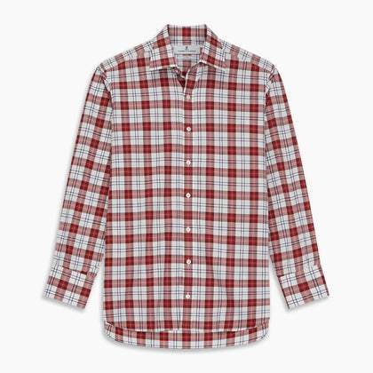 Red Check Shirt with T&A Collar and 3-Button Cuffs Image 6