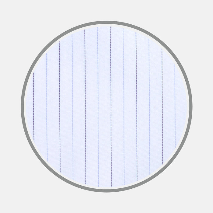 Lilac, Blue and Navy Hairline Stripe Sea Island Quality Cotton Fabric
