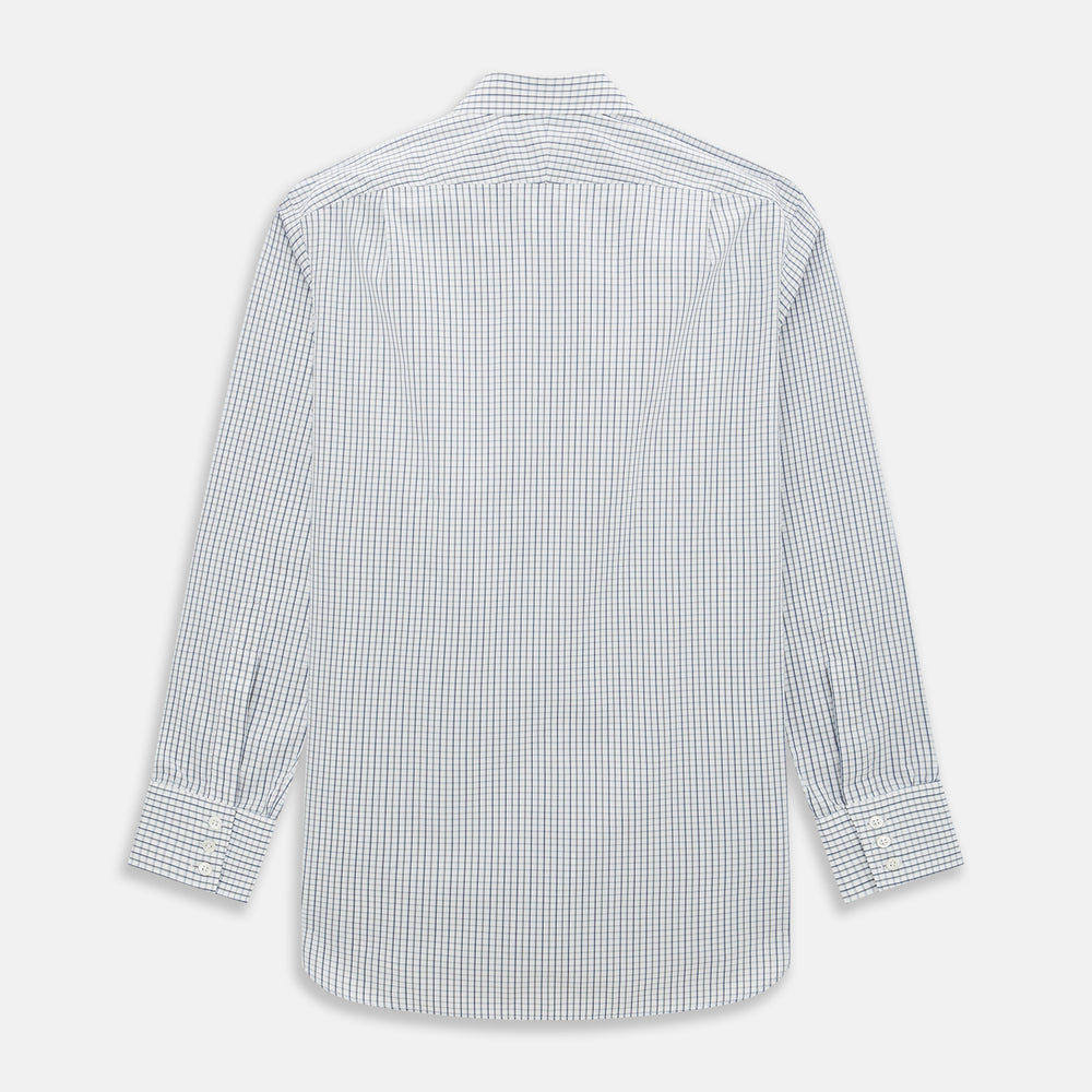 Blue and Coffee Tattersall Check Mayfair Shirt