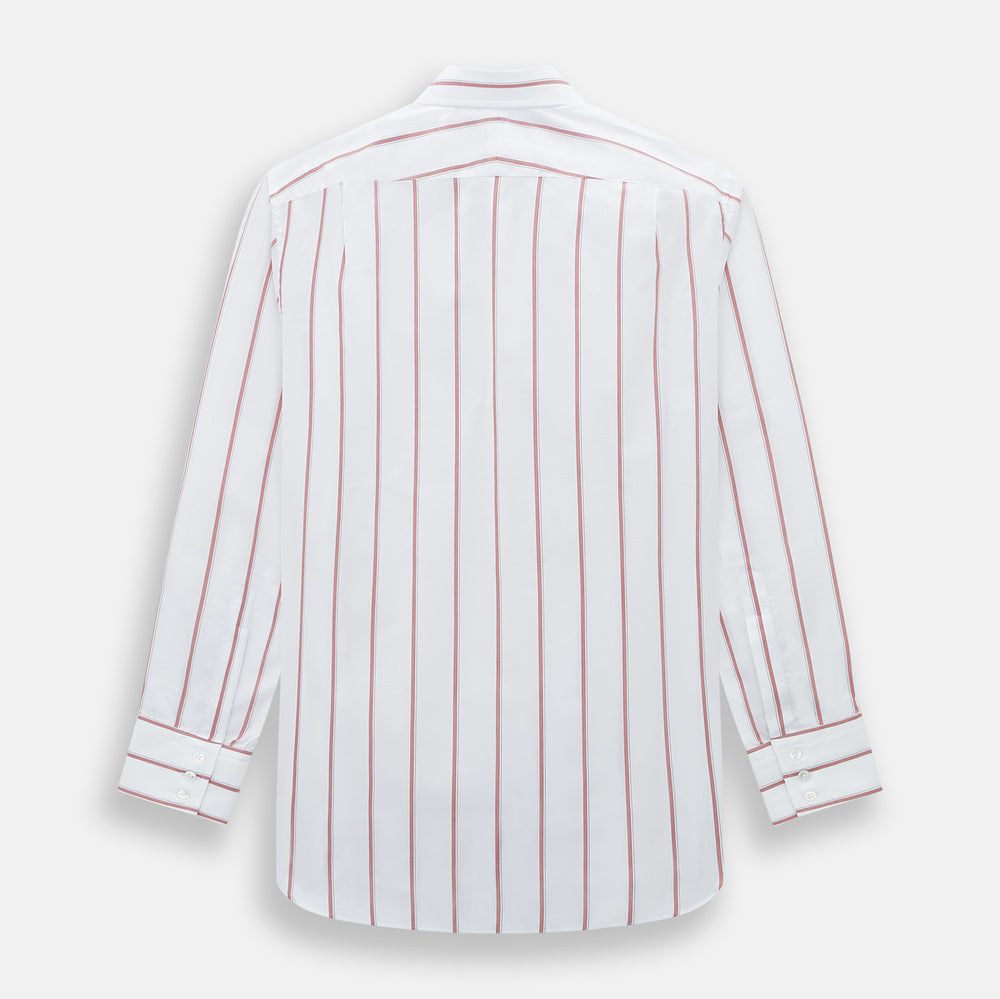 Dark Red Track Stripe Mayfair Shirt