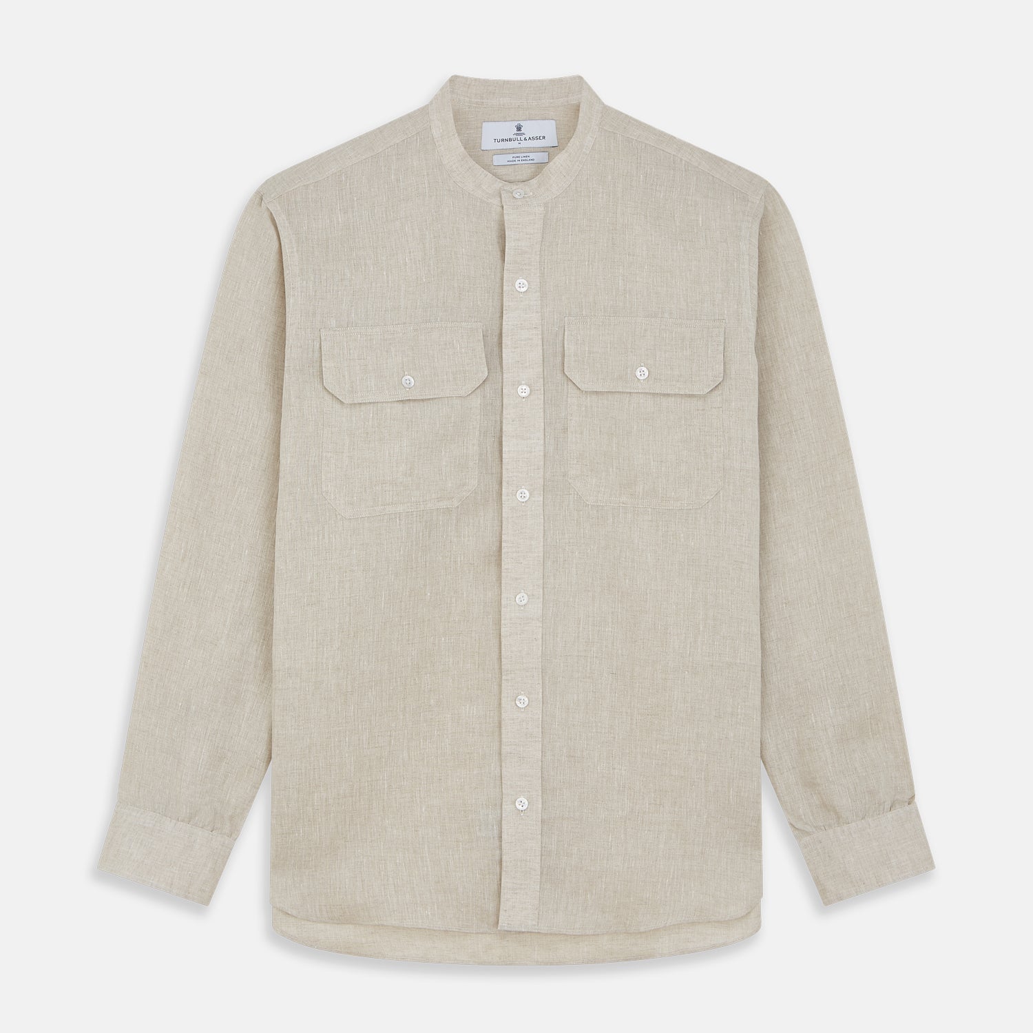 View 1 of product Light Oatmeal Linen Weekend Fit Unwin Shirt
