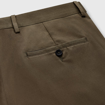 Khaki Green Cotton Twill Manson Trouser Image 1