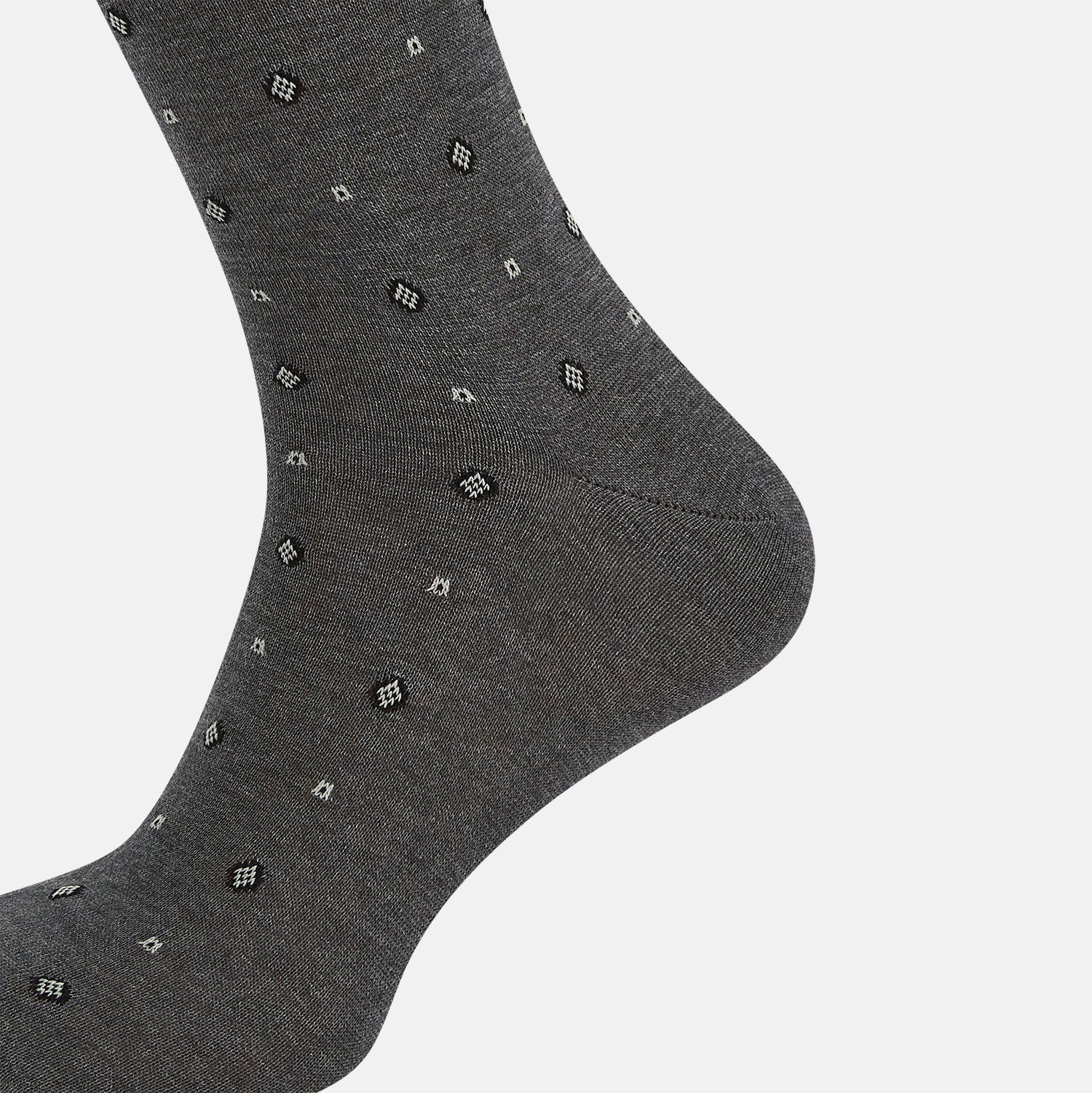 View 4 of product Grey Patterned Mid-Length Socks