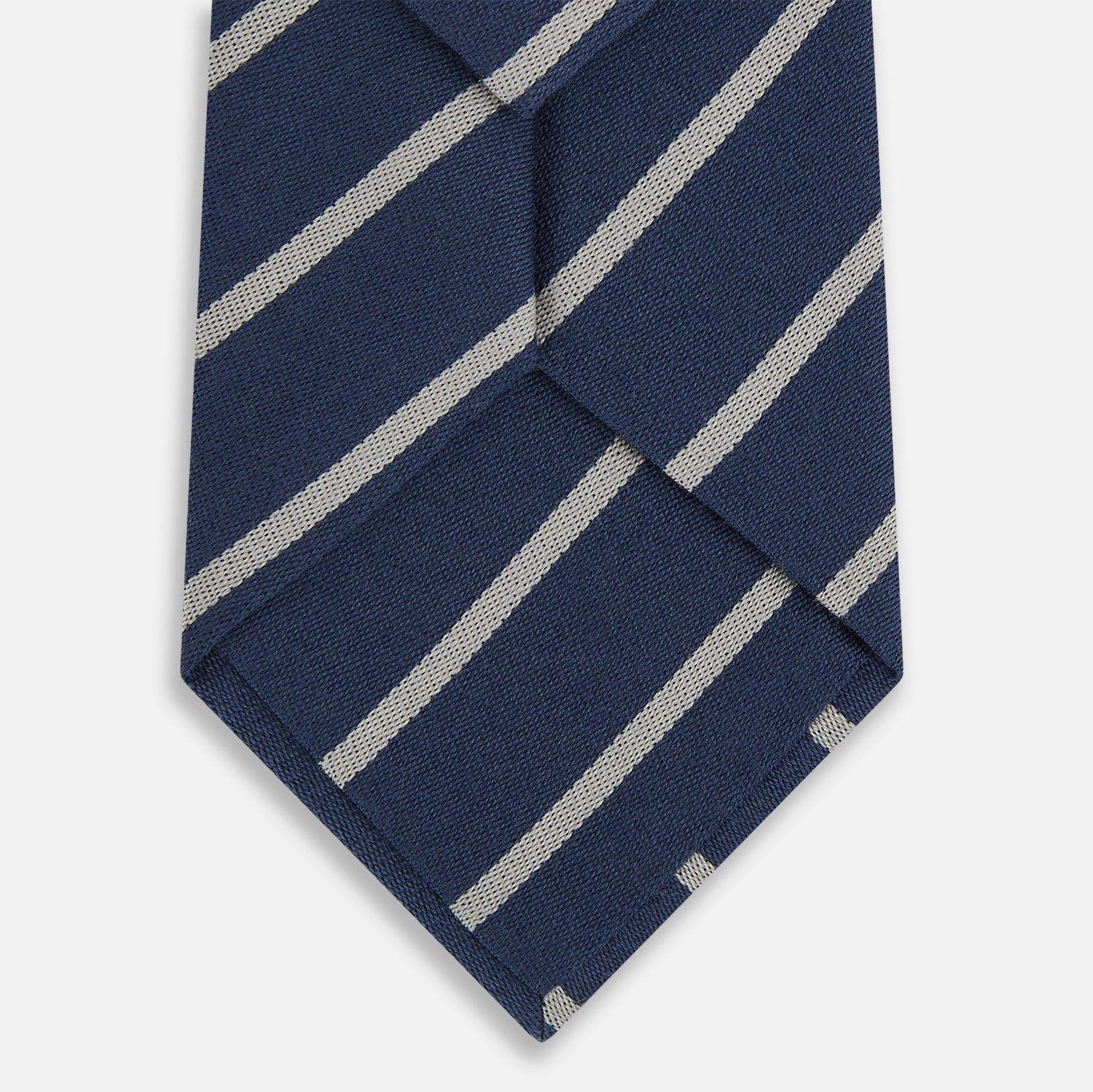 View 3 of product Navy Block Stripe Silk Blend Tie