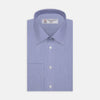 View 1 of product Blue Hairline Stripe Shirt with T&A Collar and 3-Button Cuffs