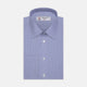 Blue Hairline Stripe Shirt with T&A Collar and Double Cuffs