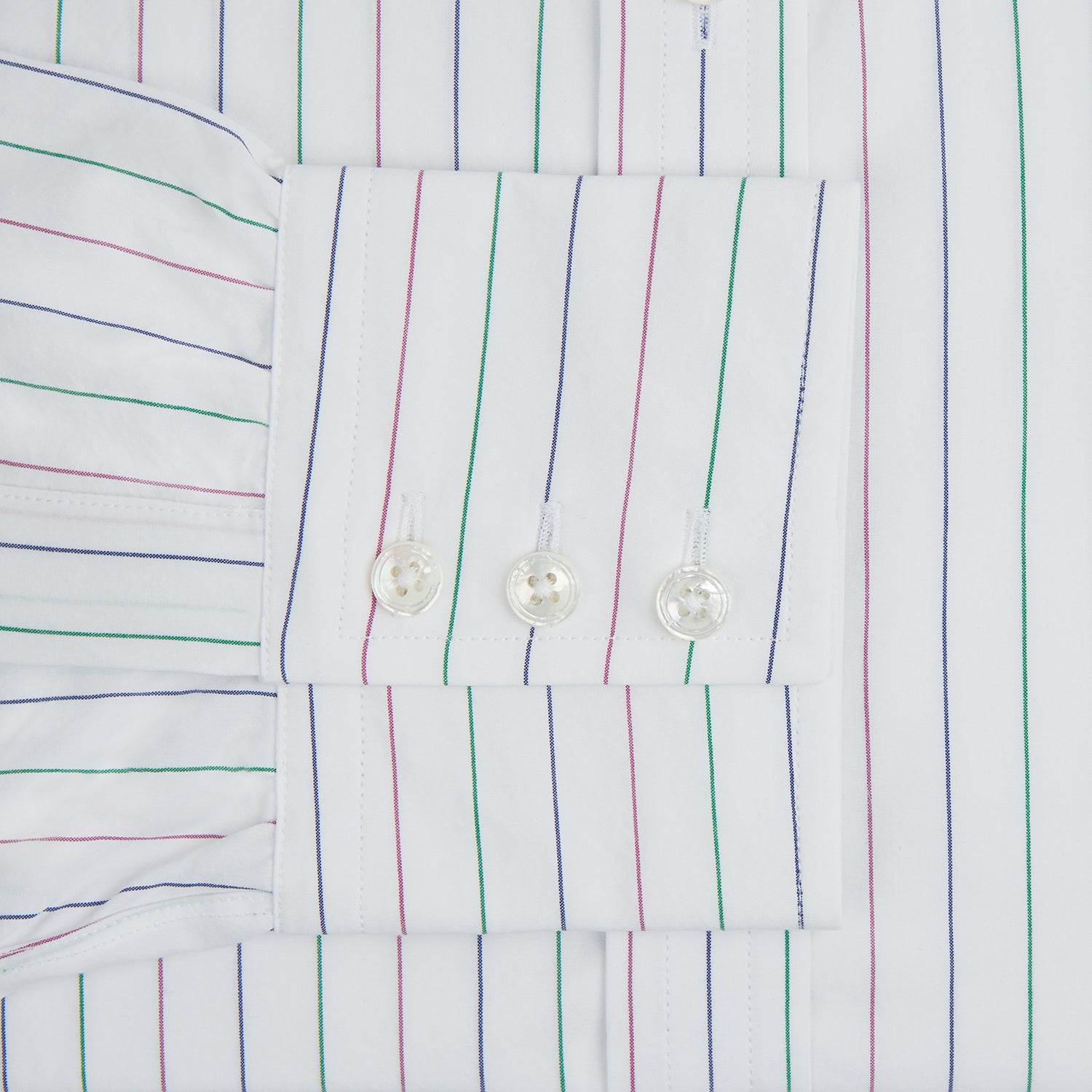 View 4 of product Pink and Green Wide Pinstripe Mayfair Shirt