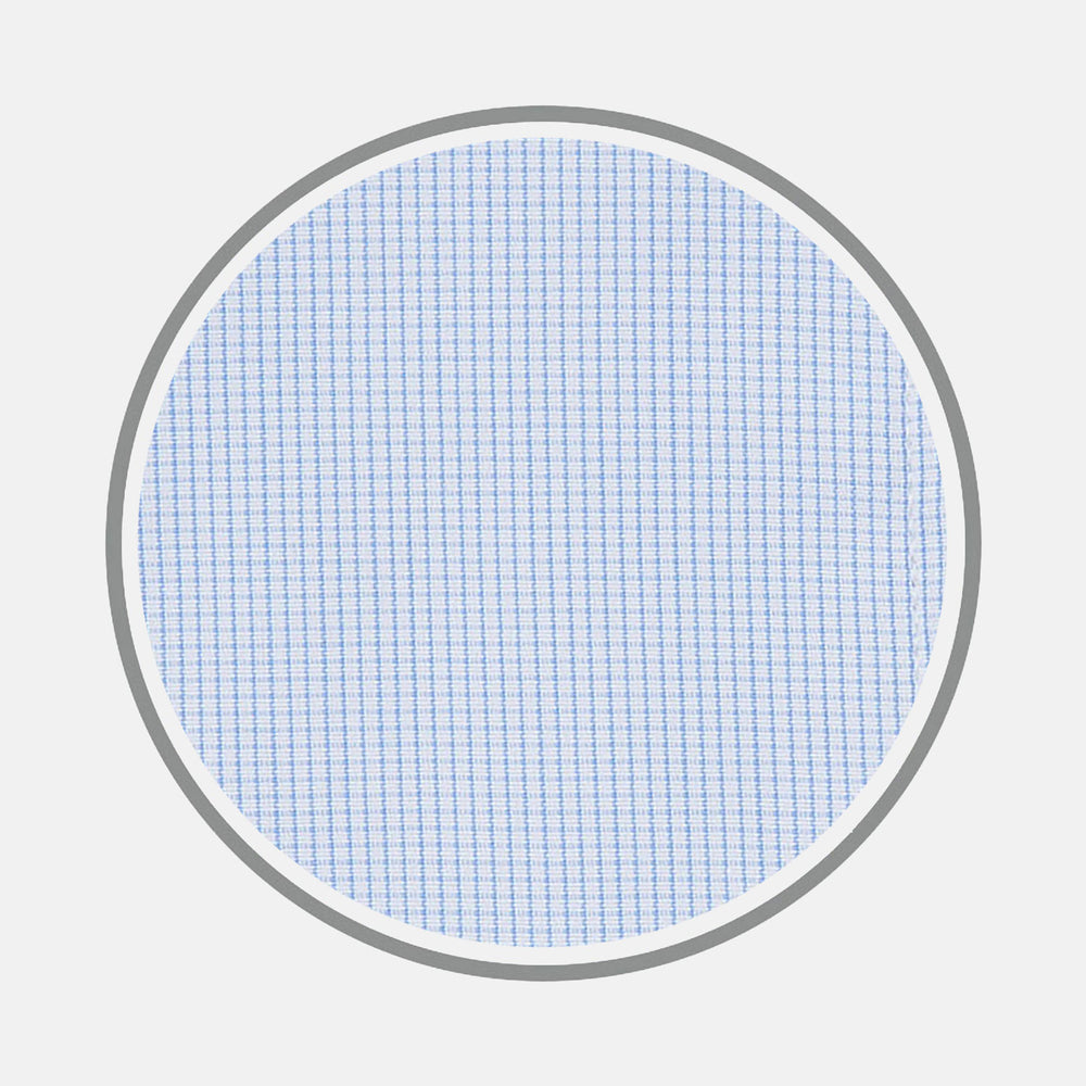 Light Blue Fine Check Cotton Fabric