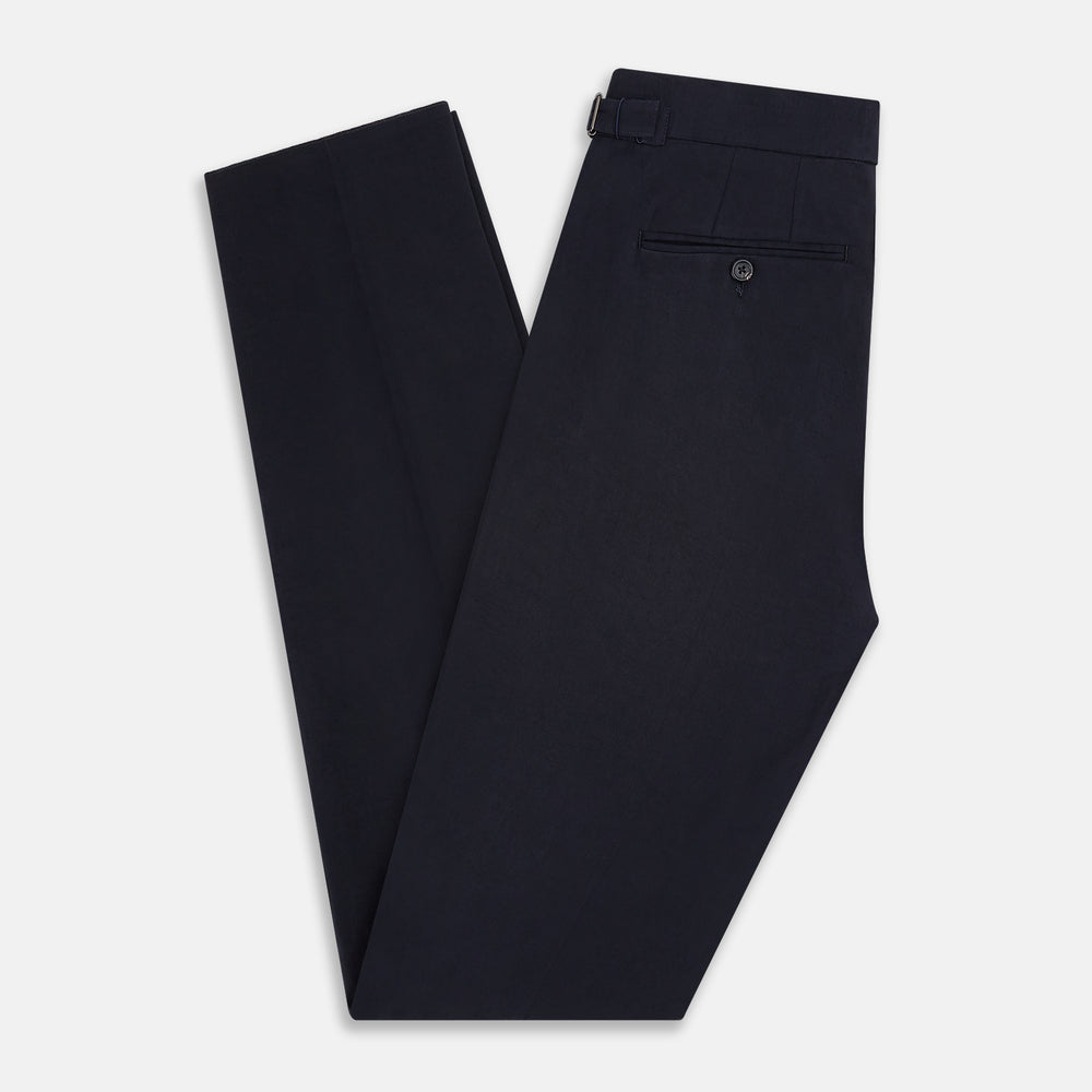 Navy Linen Blend Henry Trousers