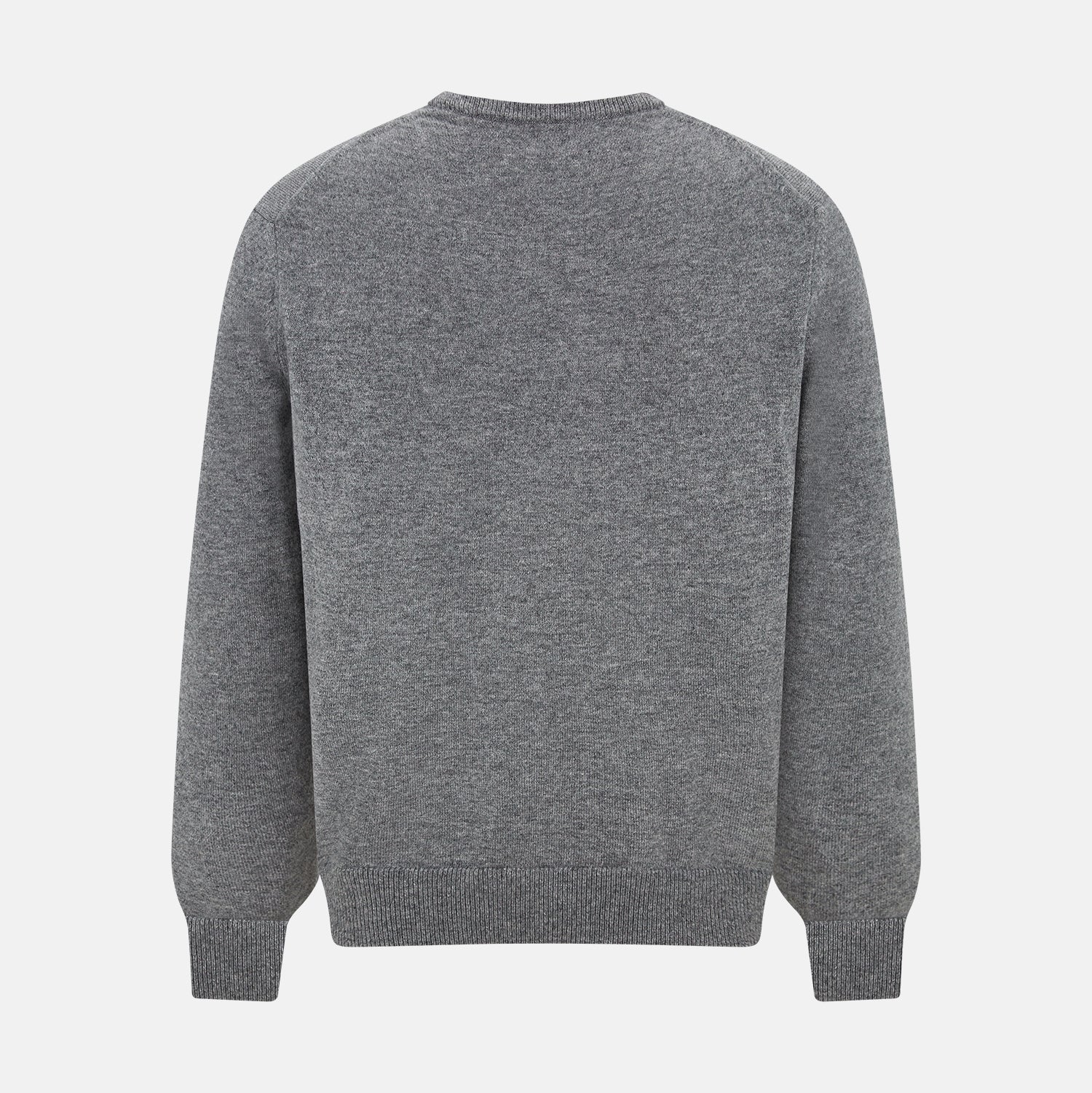 View 3 of product Grey Melange Cashmere V-neck Jumper