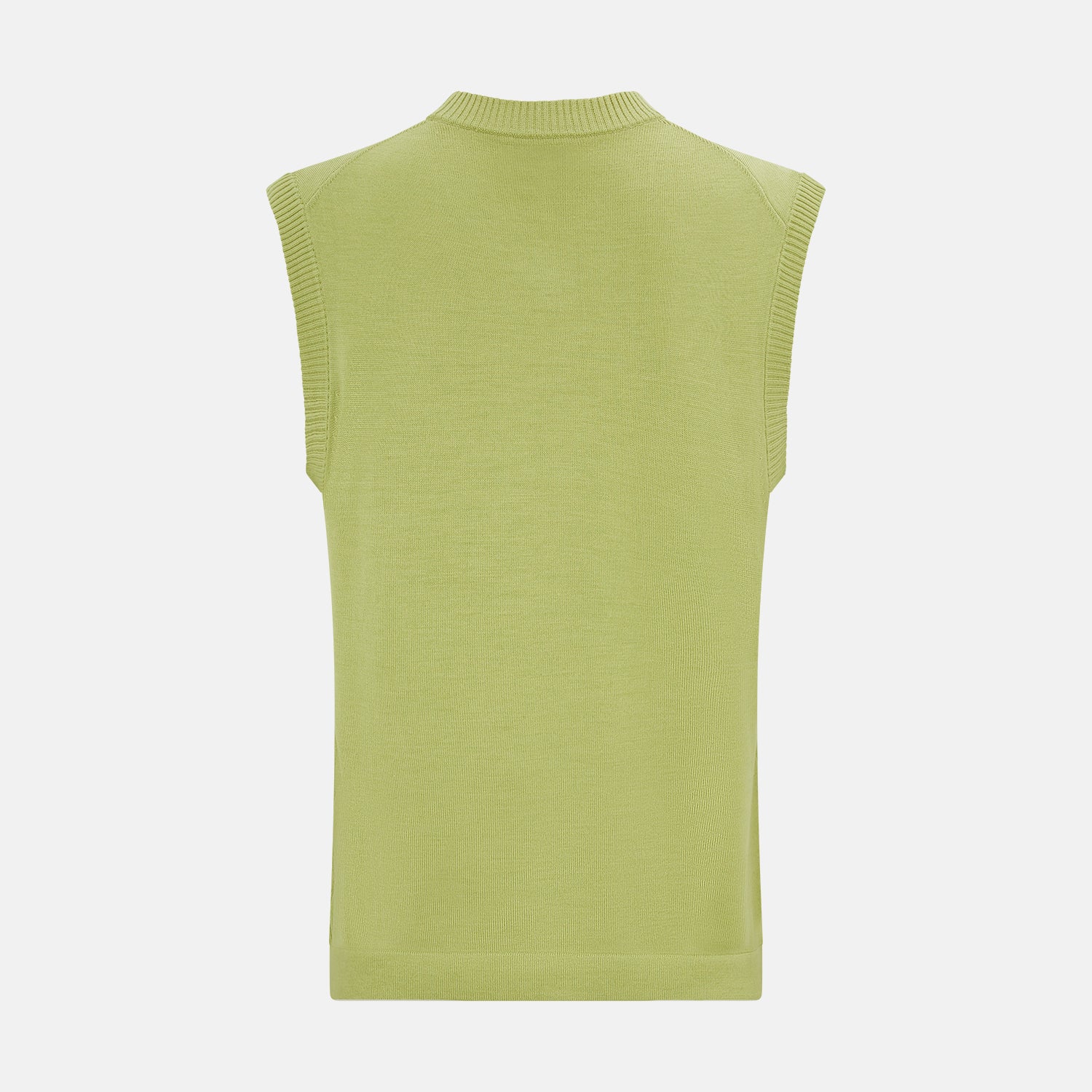 View 3 of product Melon Green Fine Merino V-Neck Vest