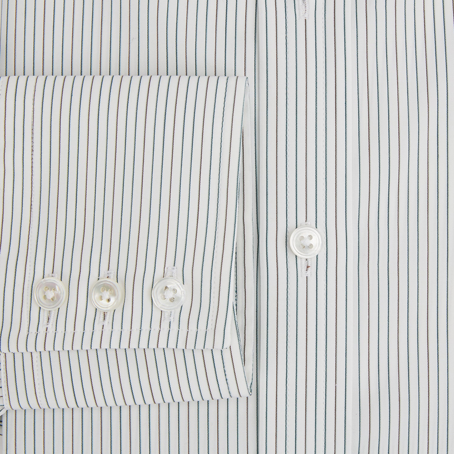 View 4 of product Green and Brown Ticking Stripe Mayfair Shirt