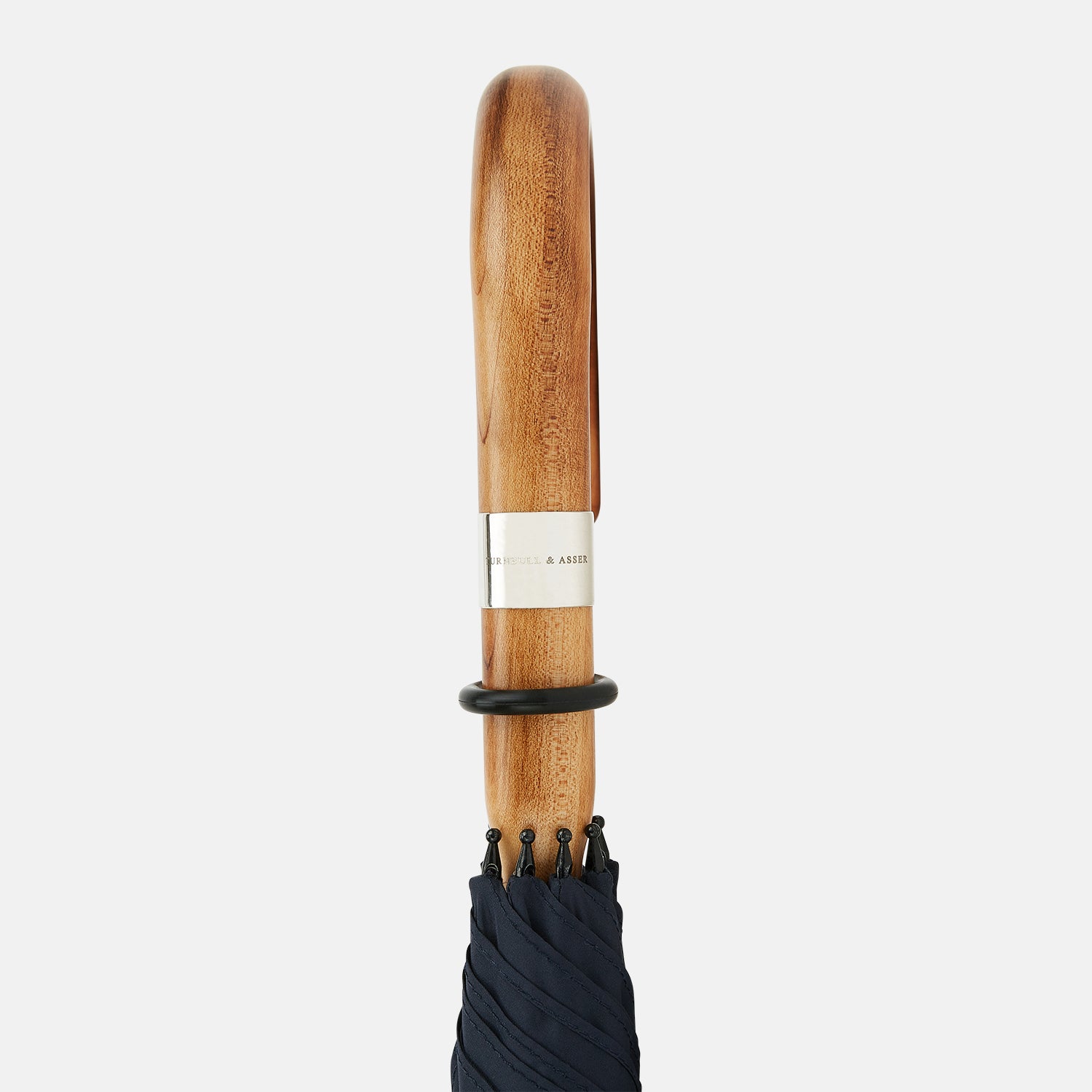View 3 of product Navy Umbrella with Maple Crook Handle