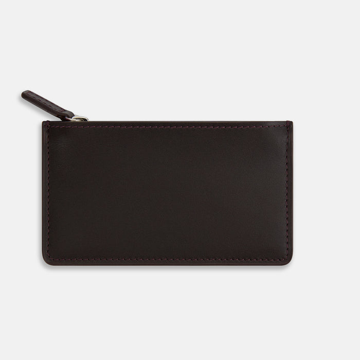 Burgundy Leather Zip Wallet Image 2