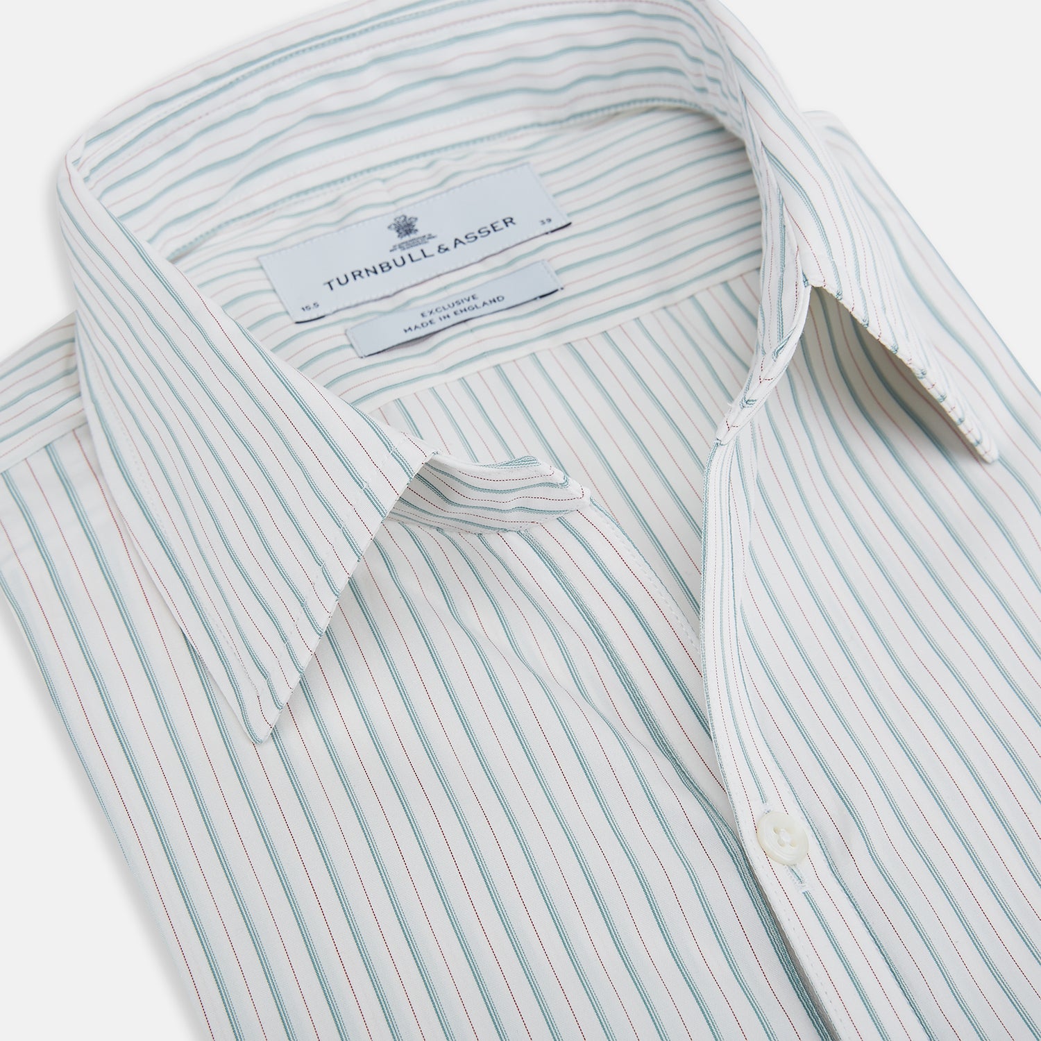 View 2 of product Turquoise and Red Ticking Stripe Windsor Shirt
